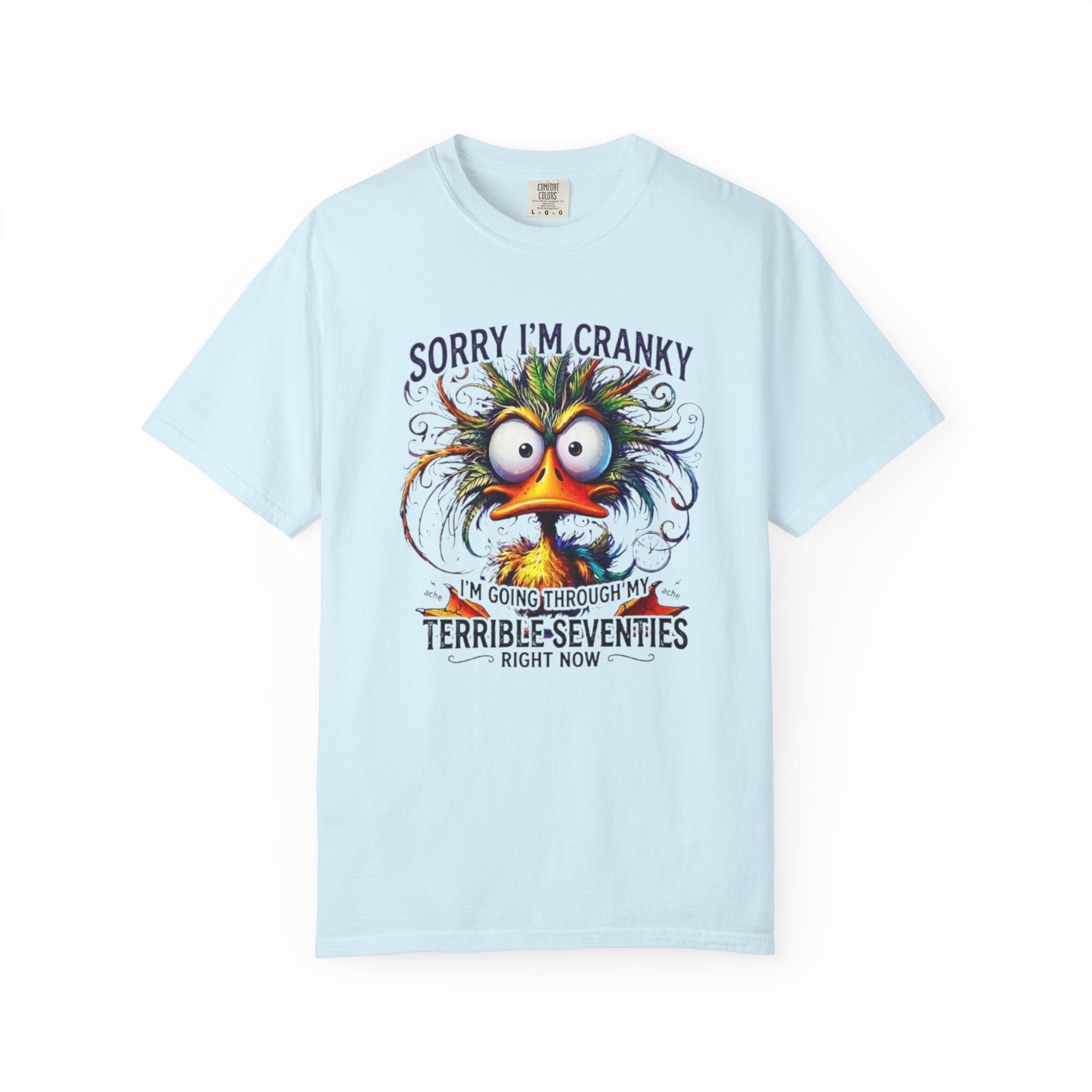 Cranky Terrible Seventies Graphic T Shirt Funny 70s Midlife Birthday Tee