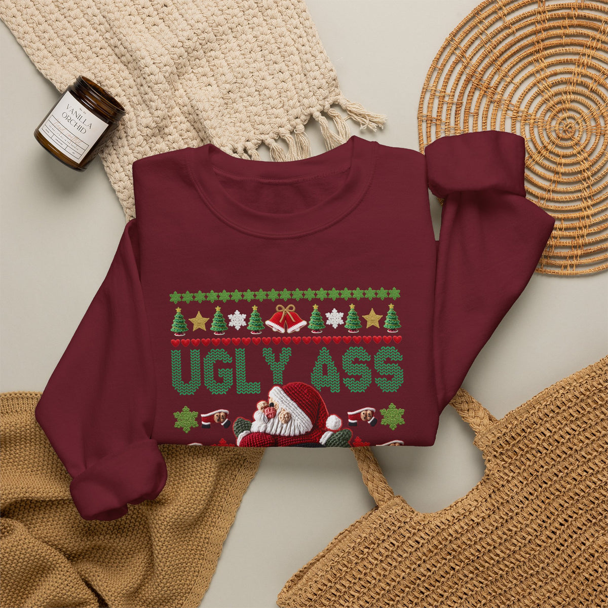 Funny Ugly Christmas Sweater, Ugly Ass Sweater Sweatshirt, Sarcastic Christmas Shirt, Adult Holiday Party Outfit, Gag Gift