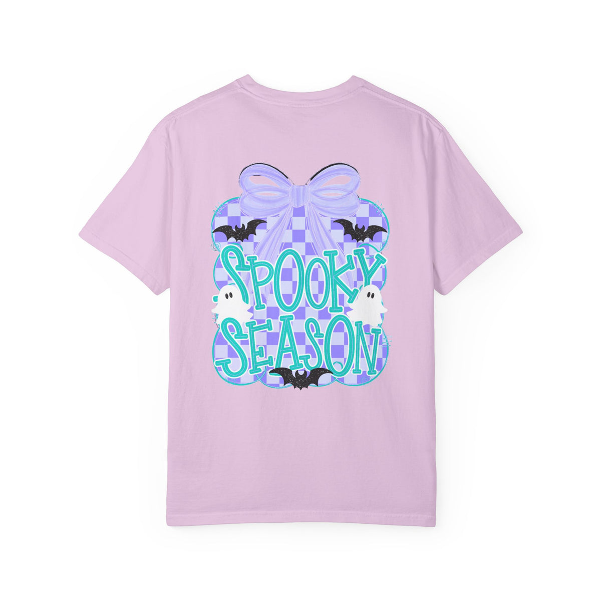 Spooky Season Ghost Tee Lavender Bow Halloween T Shirt