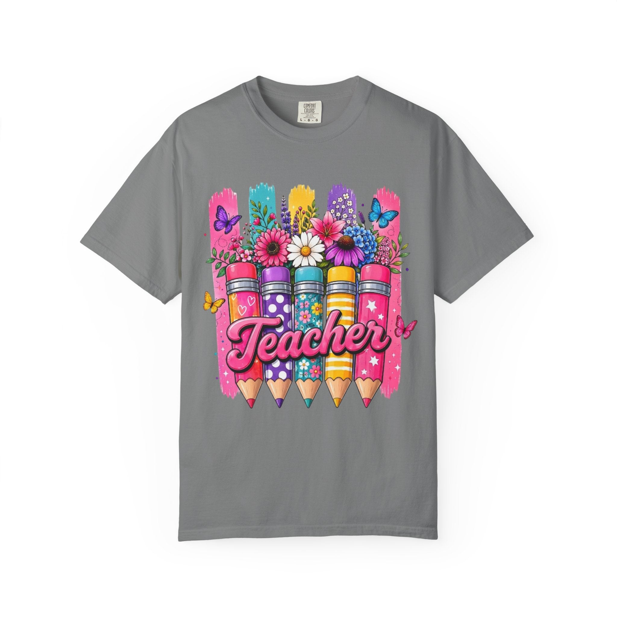 Teacher Pencil Bouquet T Shirt Colorful Floral Back to School Gift