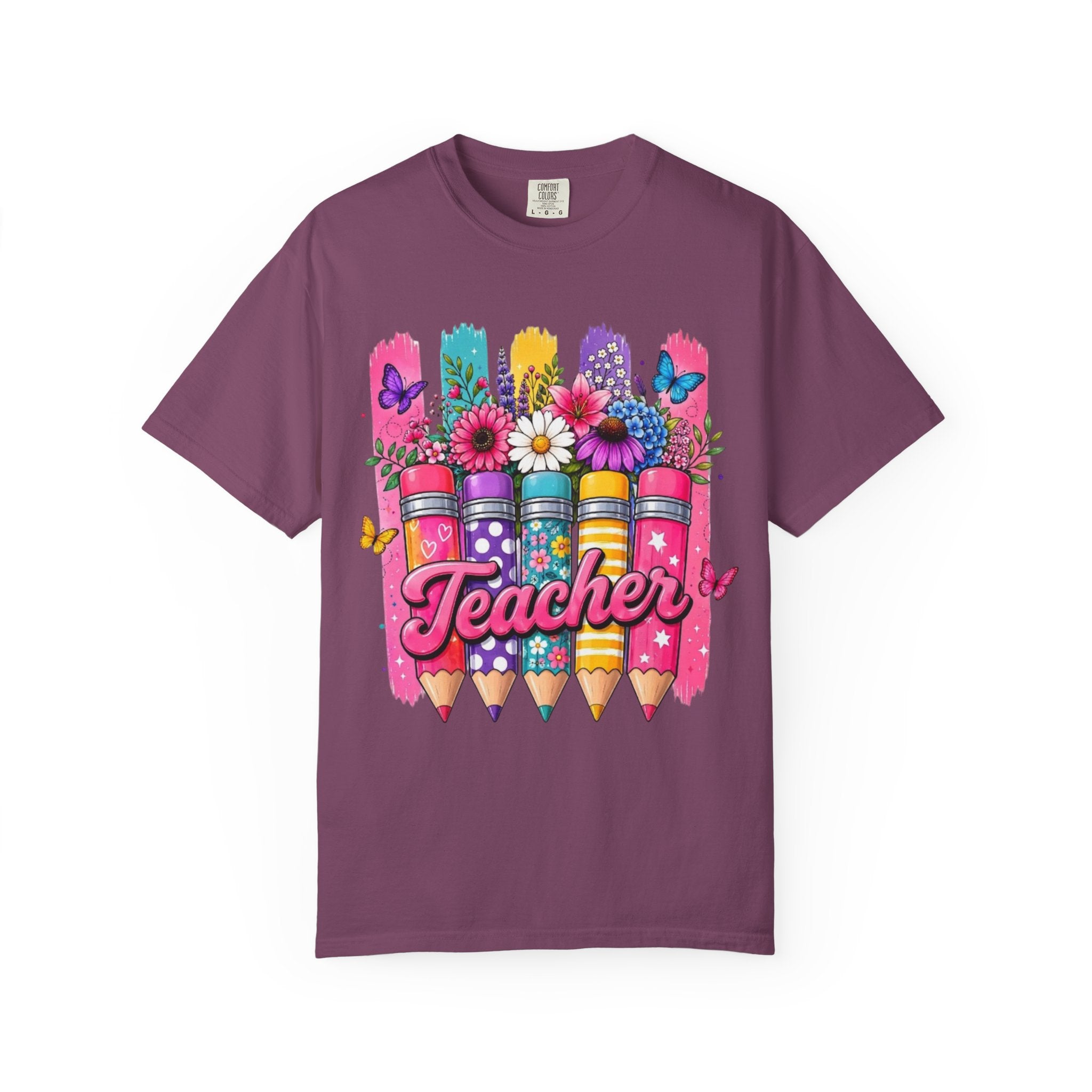 Teacher Pencil Bouquet T Shirt Colorful Floral Back to School Gift