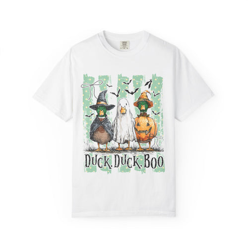 Duck Duck Boo Halloween T Shirt Cute Ducks in Costumes Graphic Tee