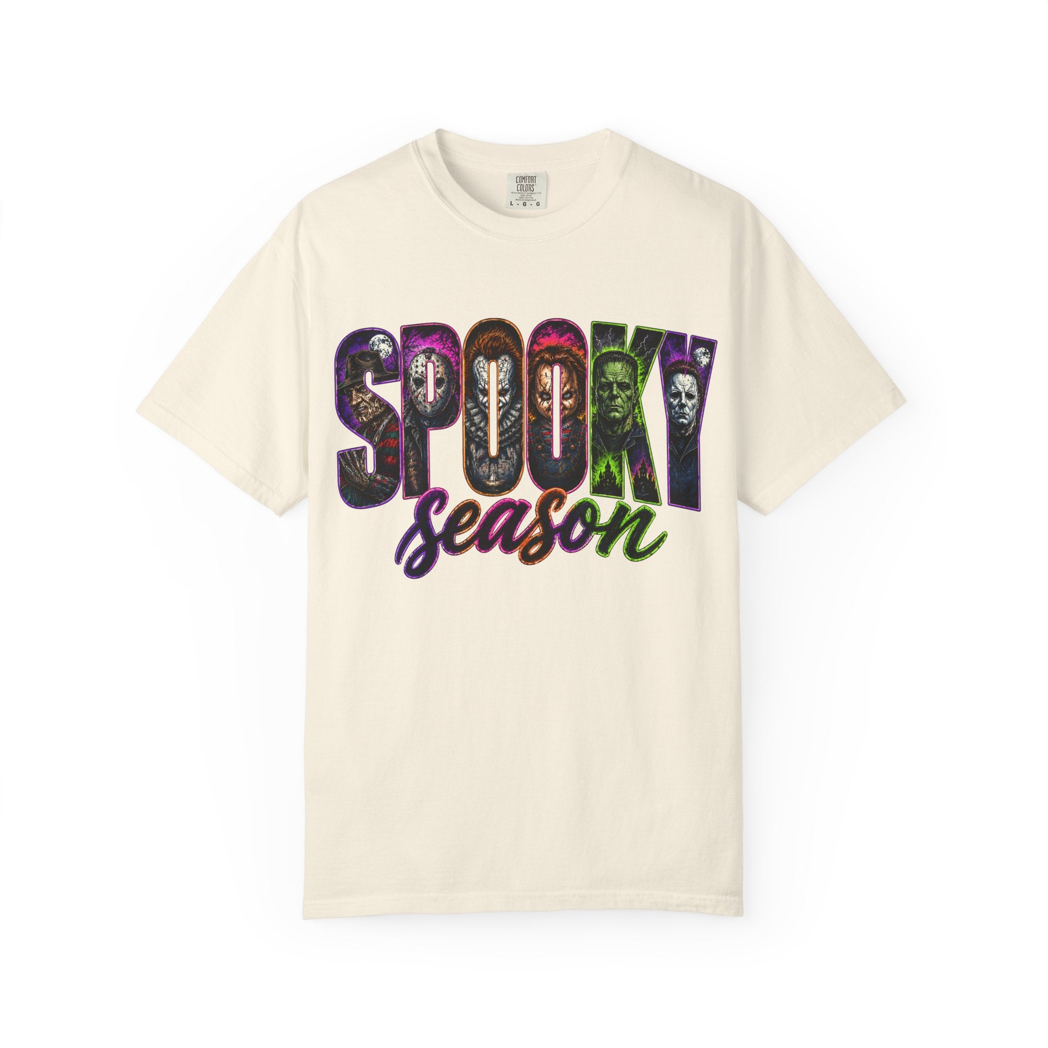 Spooky Season Graphic T Shirt Halloween Horror Movie Mask Design