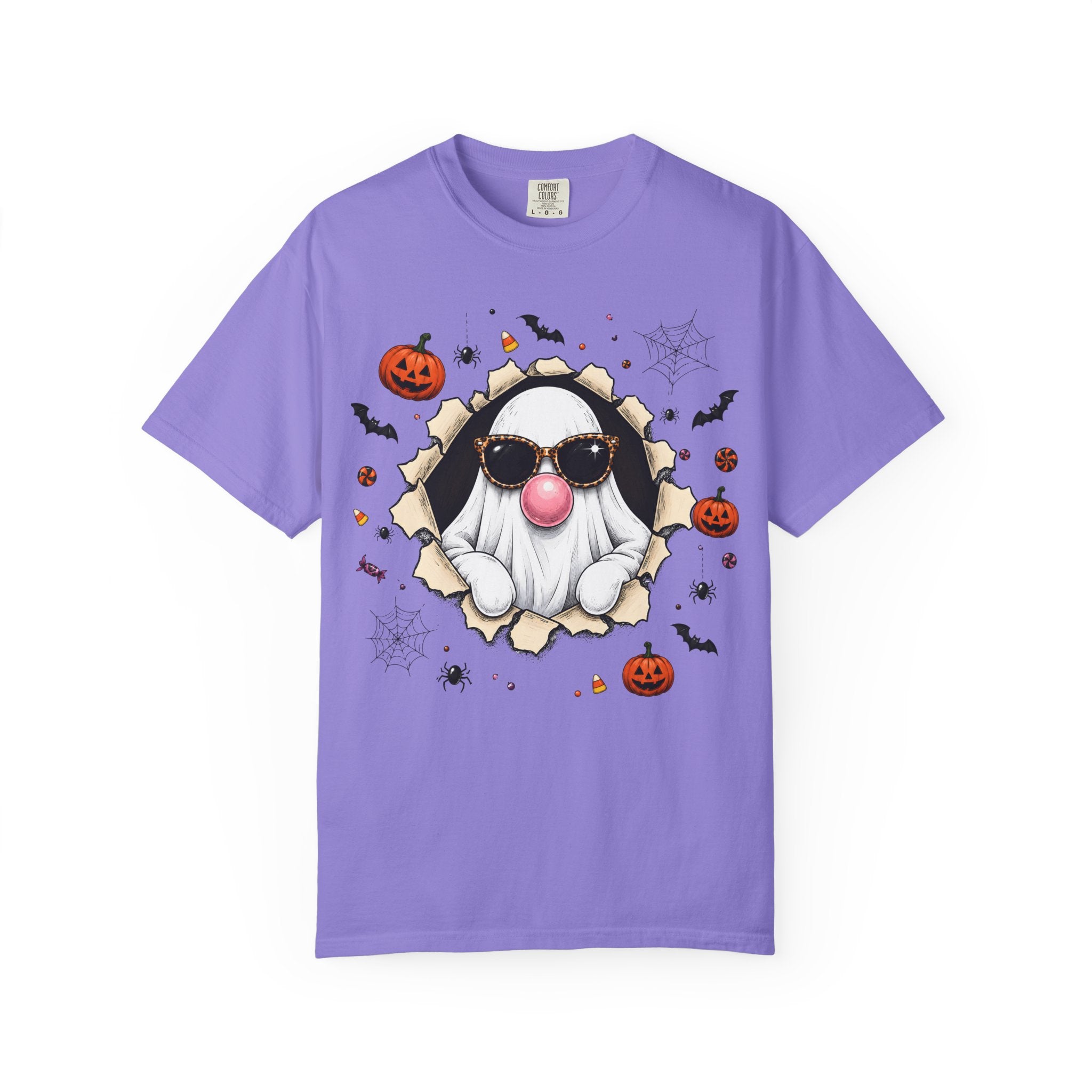 Halloween Gnome T-Shirt Funny Bubblegum Ghost and Leopard Butt Graphic Tee