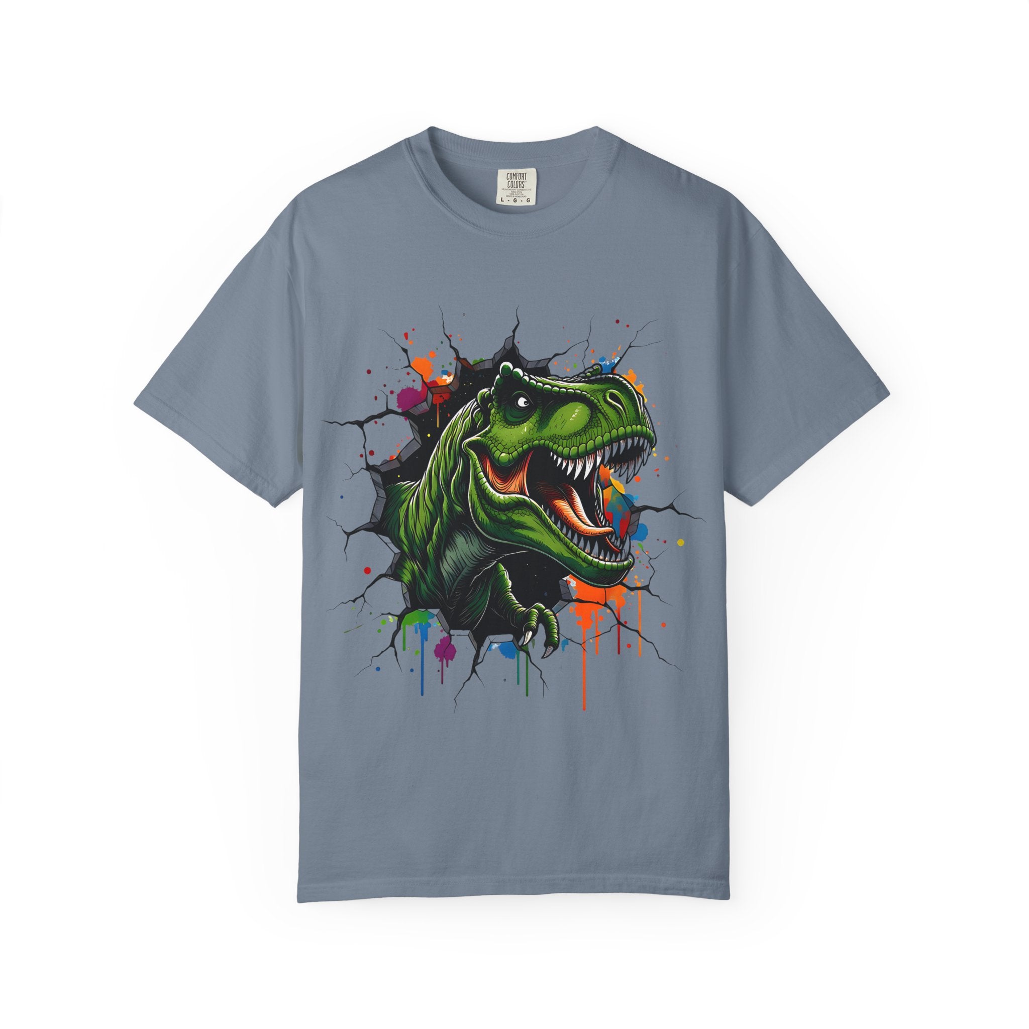T Rex Burst Graphic T Shirt Colorful Dino Head Tee