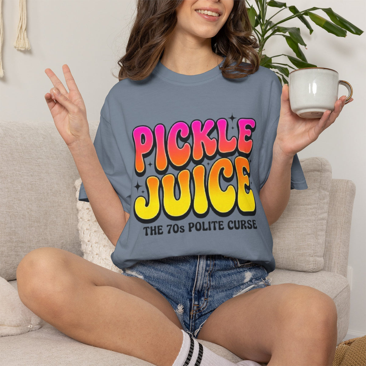Pickle Juice Retro T-Shirt The 70s Polite Curse Vintage Graphic Tee