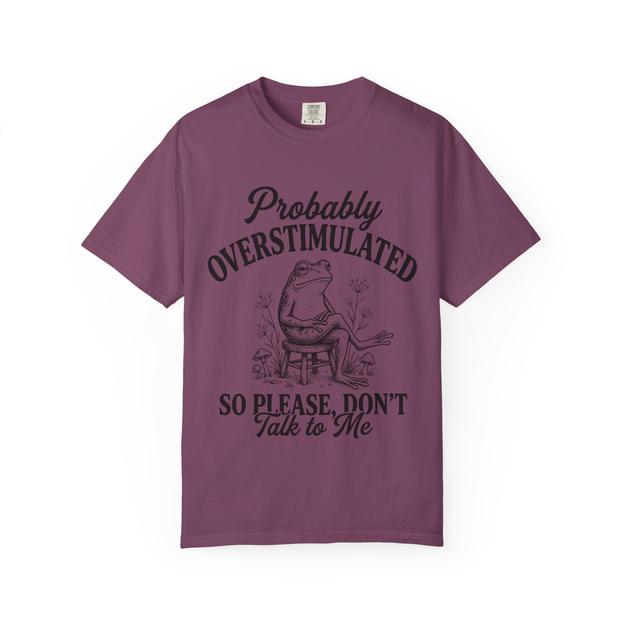 Probably Overstimulated T Shirt So Please Don't Talk to Me Frog Graphic Tee