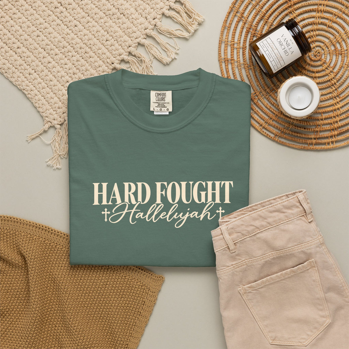Hard Fought Hallelujah T Shirt Inspirational Christian Graphic Tee