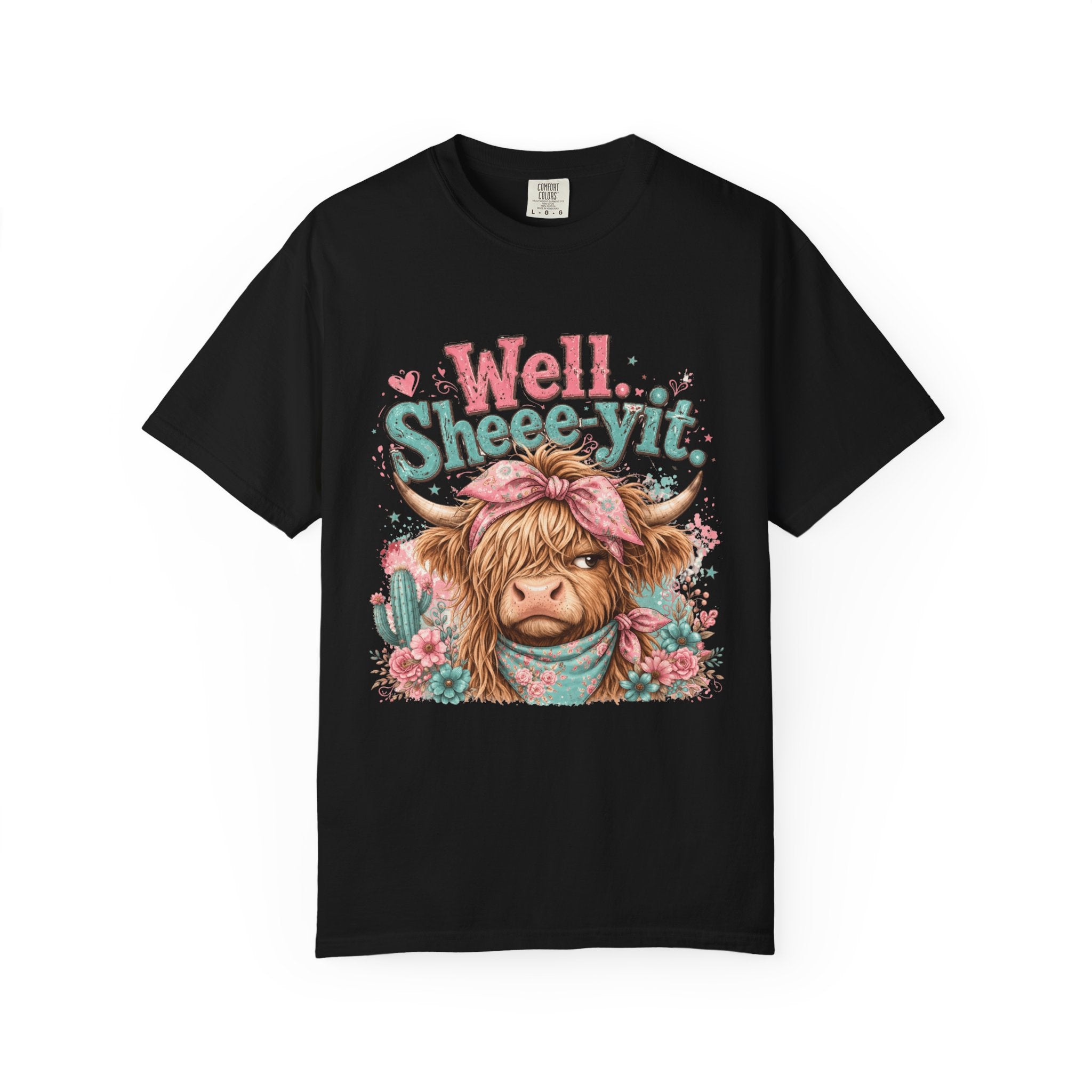 T-Shirt Well Sheey it Cute Highland Cow Graphic Tee