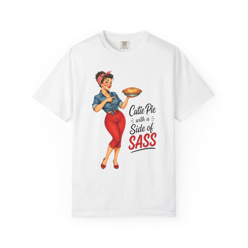T Shirt Cutie Pie with a Side of Sass Retro Pin Up Tee