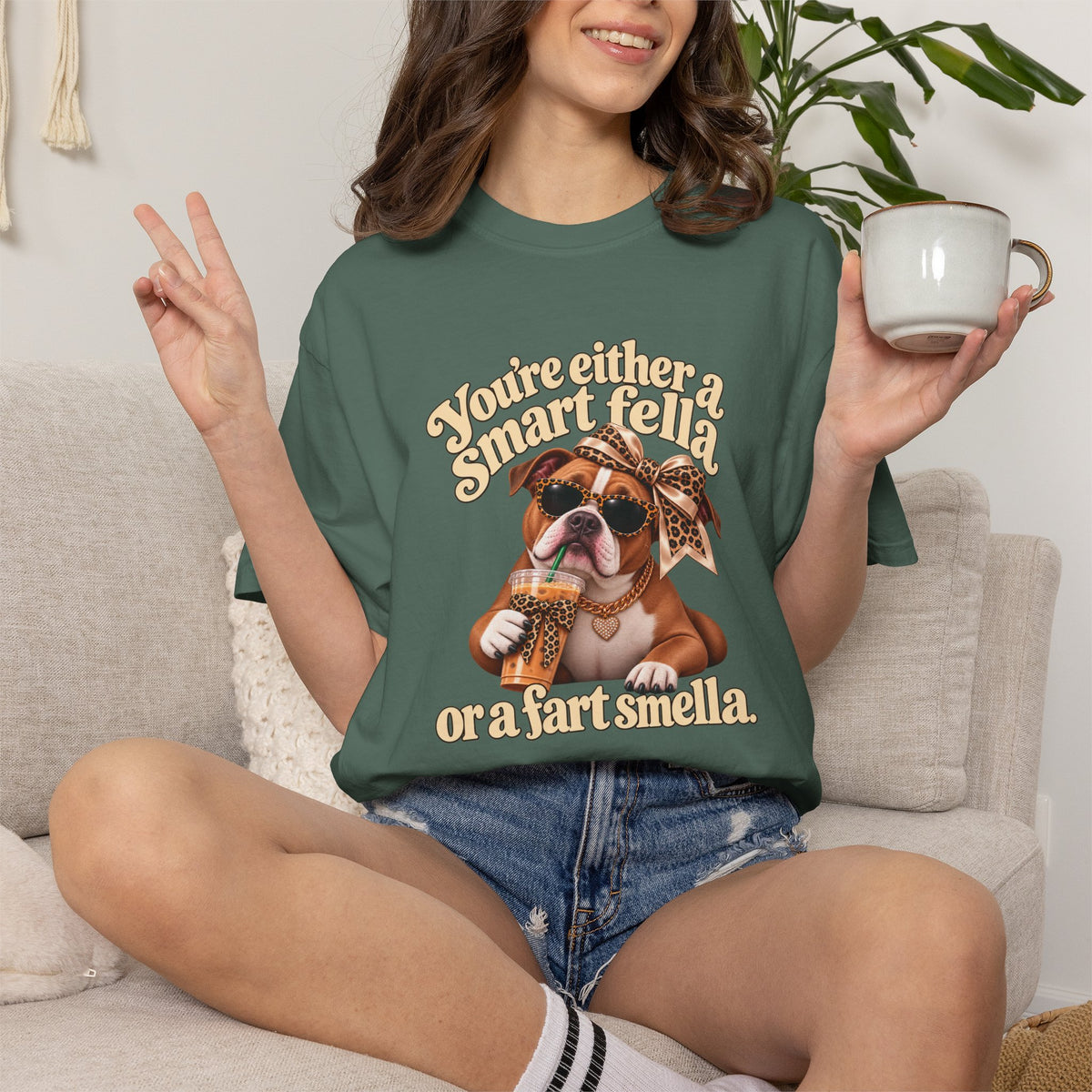 Funny Pitbull Shirt, Smart Fella Fart Smella Tee, Sarcastic Dog Mom Shirt, Coquette Dog Graphic Tee, Funny Dog Lover Gift
