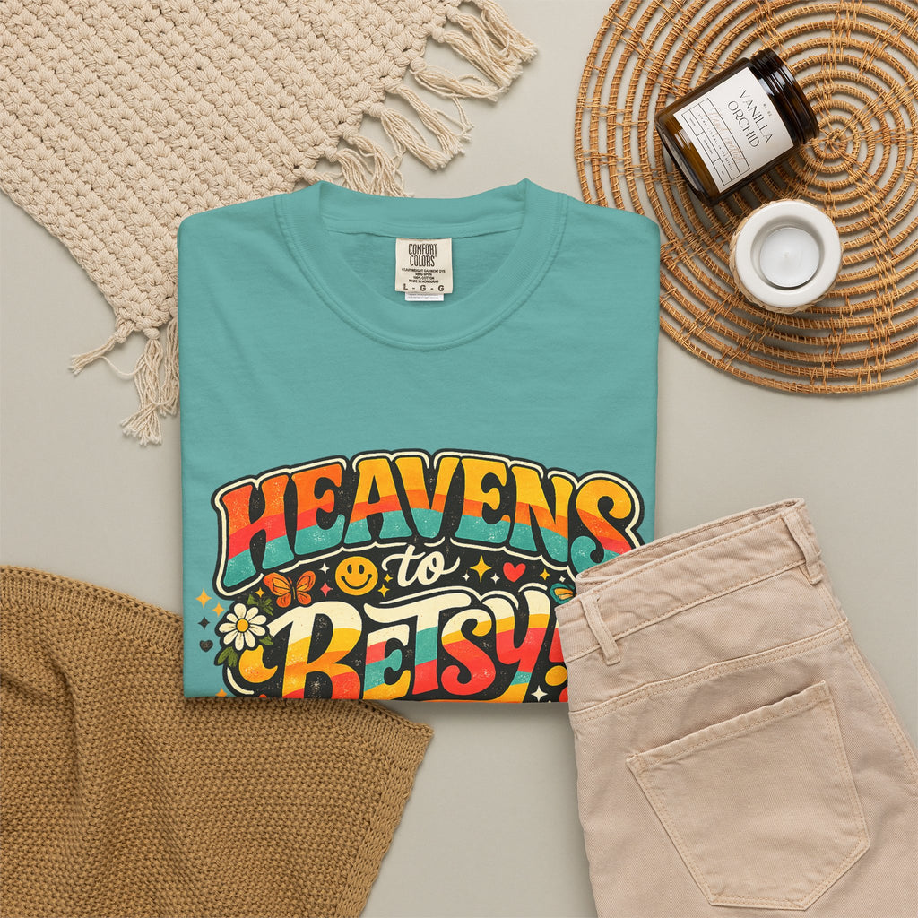 Heavens to Betsy! Retro Floral Graphic T-Shirt