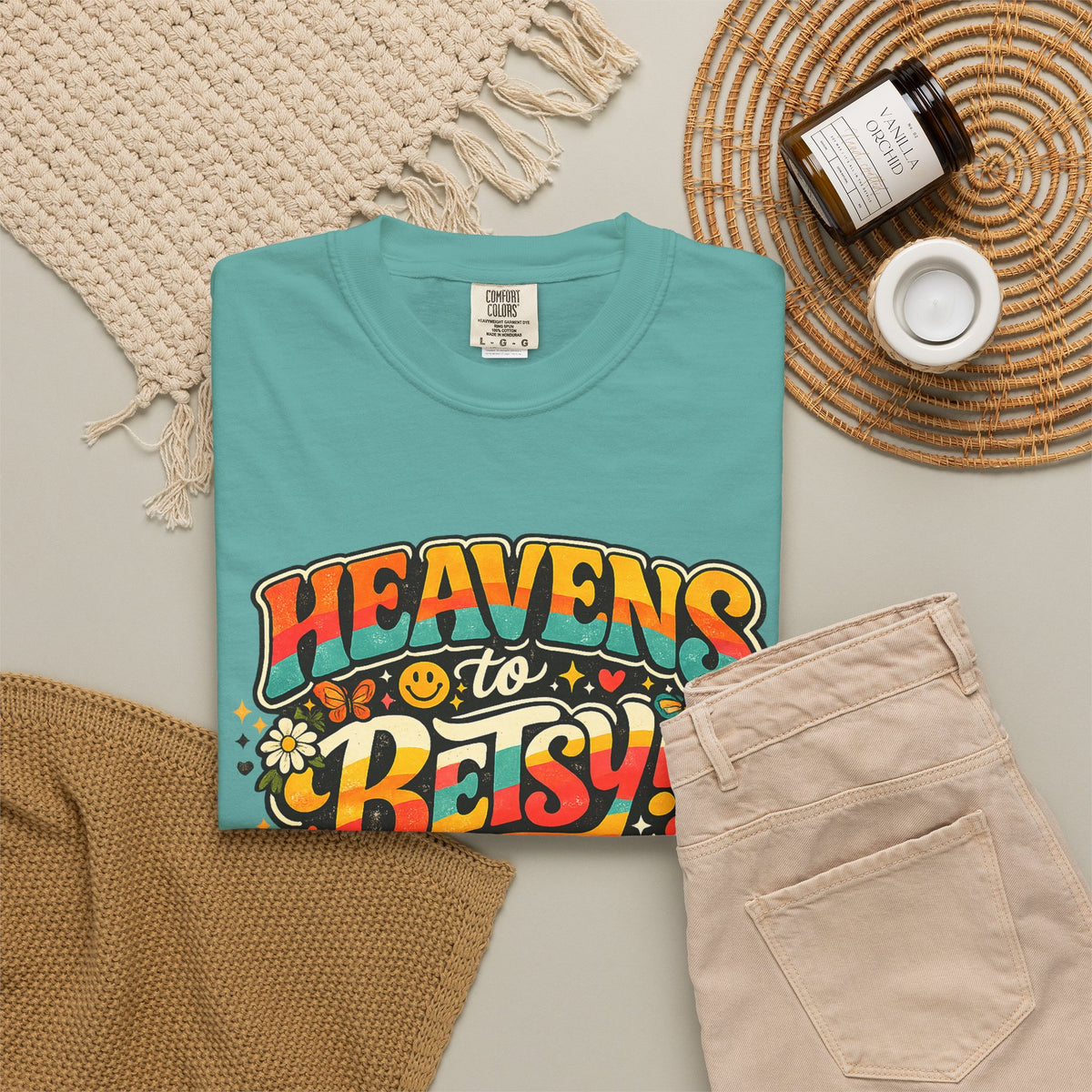 Heavens to Betsy! Retro Floral Graphic T-Shirt