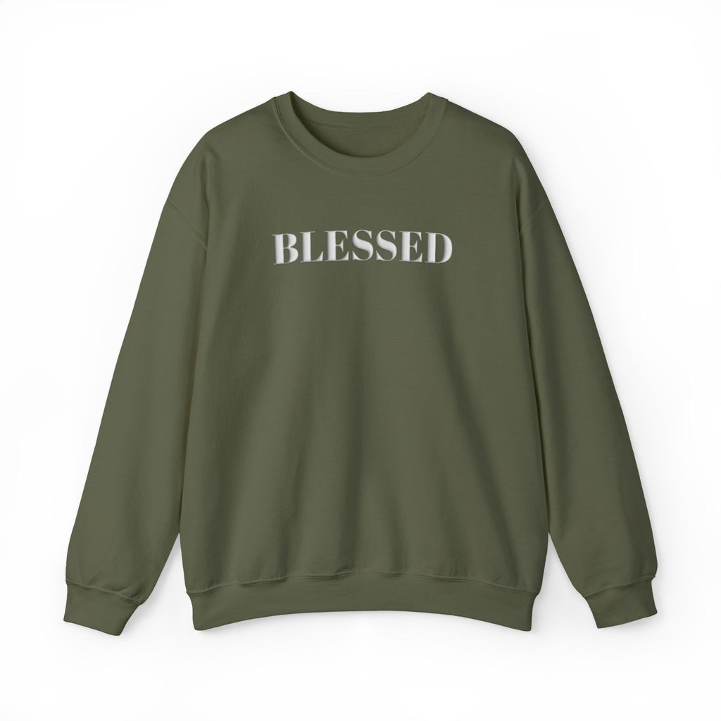 Blessed Puff Print Sweatshirt, Christian Sweatshirt for Women, Faith Based Crewneck, Raised Letter Sweater, Christian Gift for Her