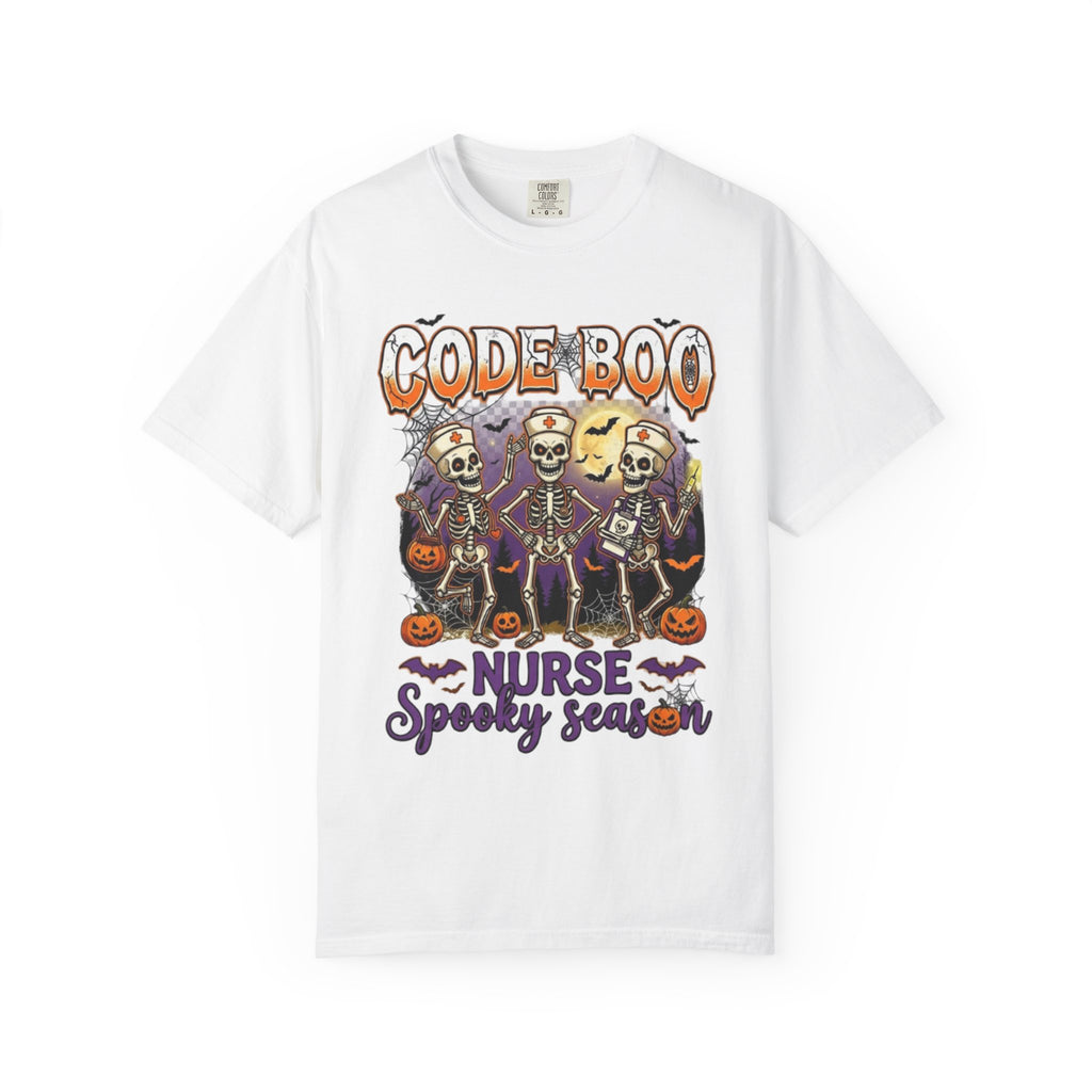 Nurse Code Boo Halloween T‑Shirt Spooky Season Skeletons