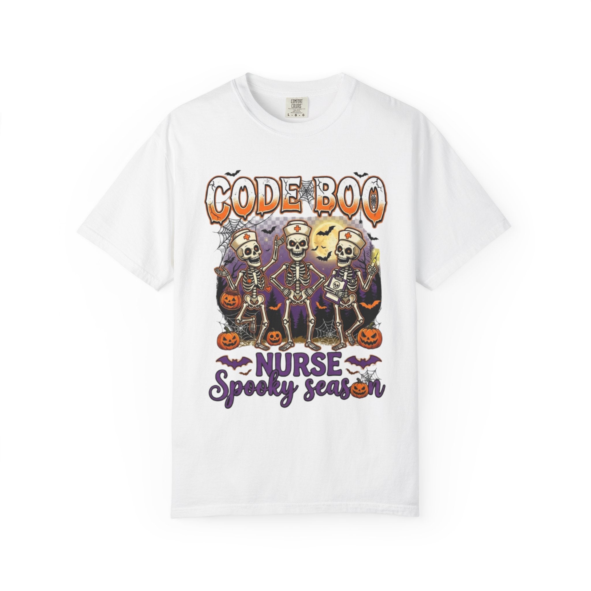 Nurse Code Boo Halloween T‑Shirt Spooky Season Skeletons