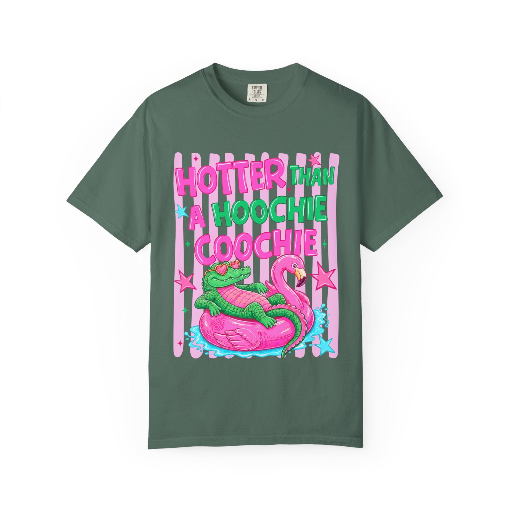 Graphic T Shirt Hotter Than a Hoochie Goochie Croc Pool Party Tee