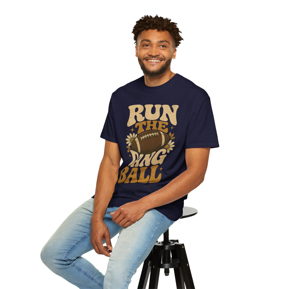 Run the Dang Ball Football T Shirt Retro Gridiron Graphic Tee