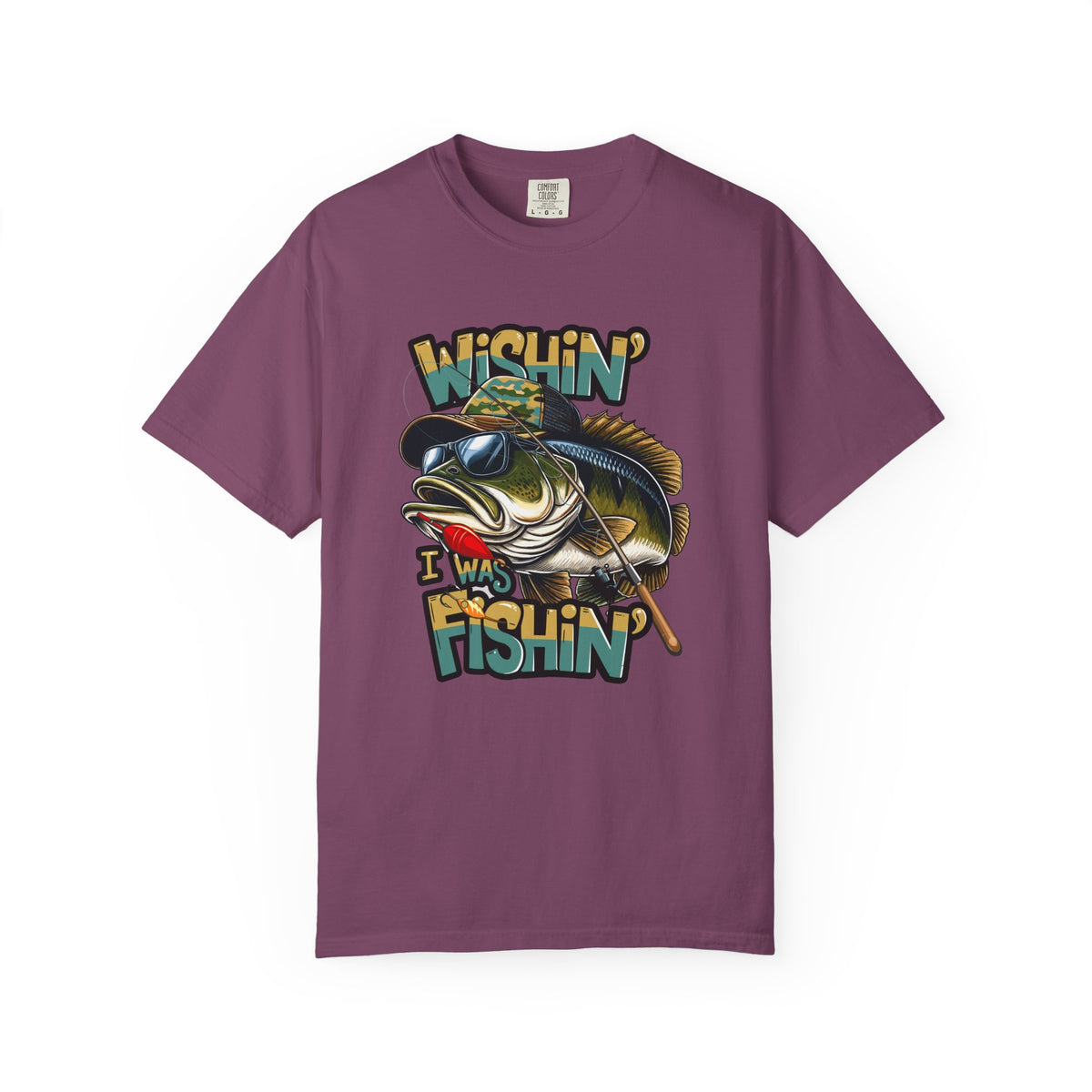 Fishing Graphic T Shirt Wishin Was Fishin Vintage Bass Tee