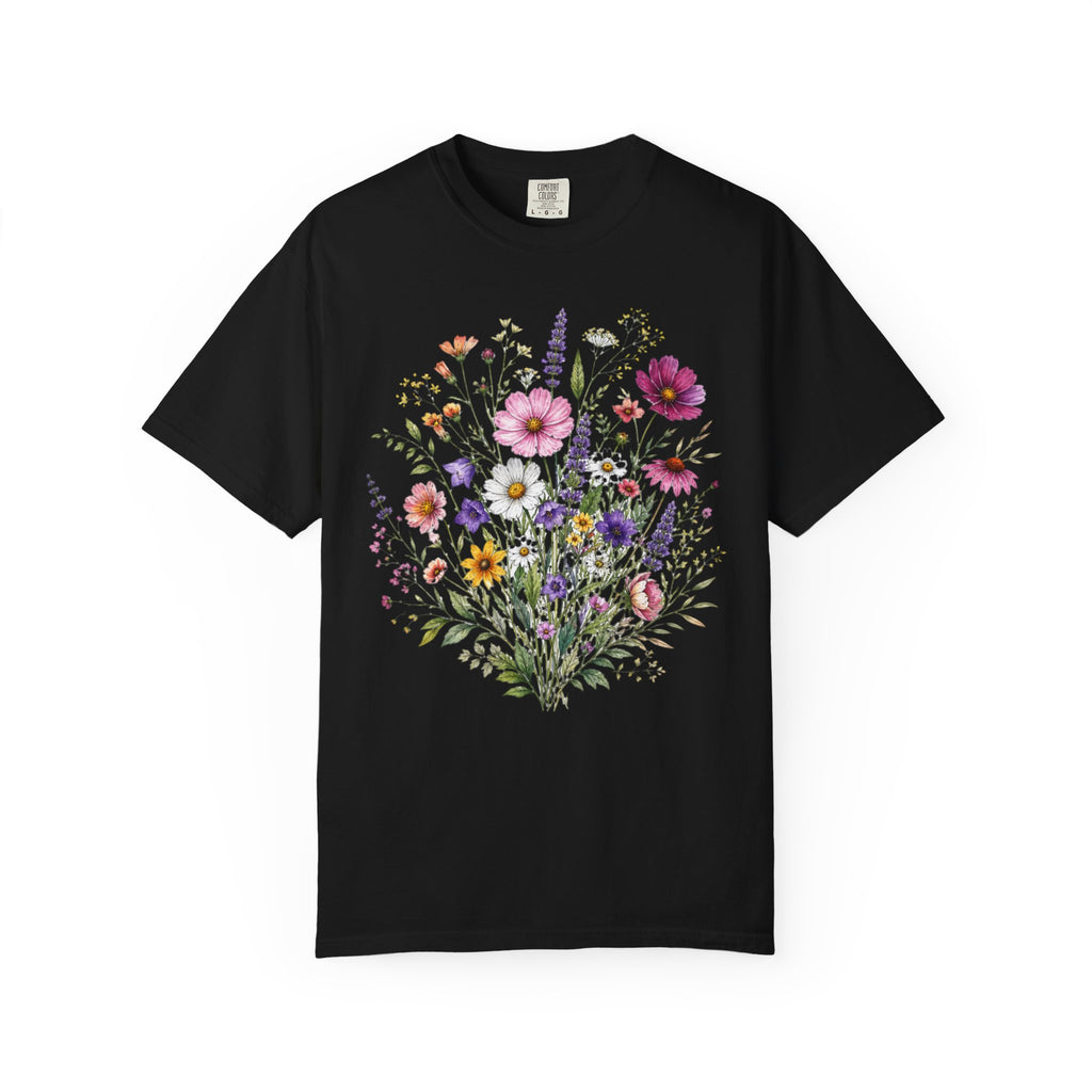Floral Bouquet T Shirt Wildflower Garden Graphic Tee