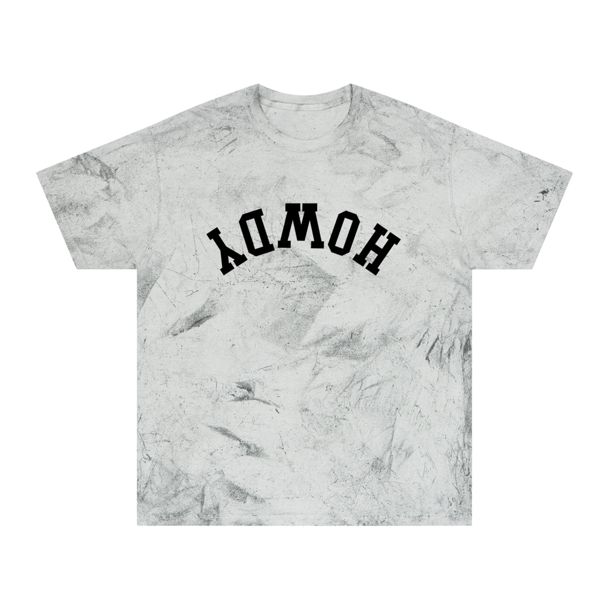 Tie-Dye Howdy Tee Shirt Vintage Yellow Marble Graphic Tee