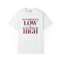 Menopause Shirt My Estrogen Is Low My Standards Are High Tee, Funny Menopause T Shirt, Perimenopause Gift for Women, Hormone Humor Tee