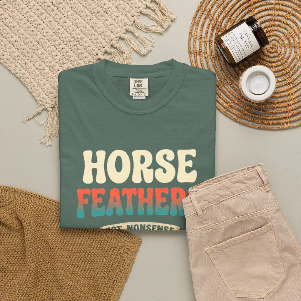 Horse Feathers Graphic T-Shirt Vintage Retro Logo Tee