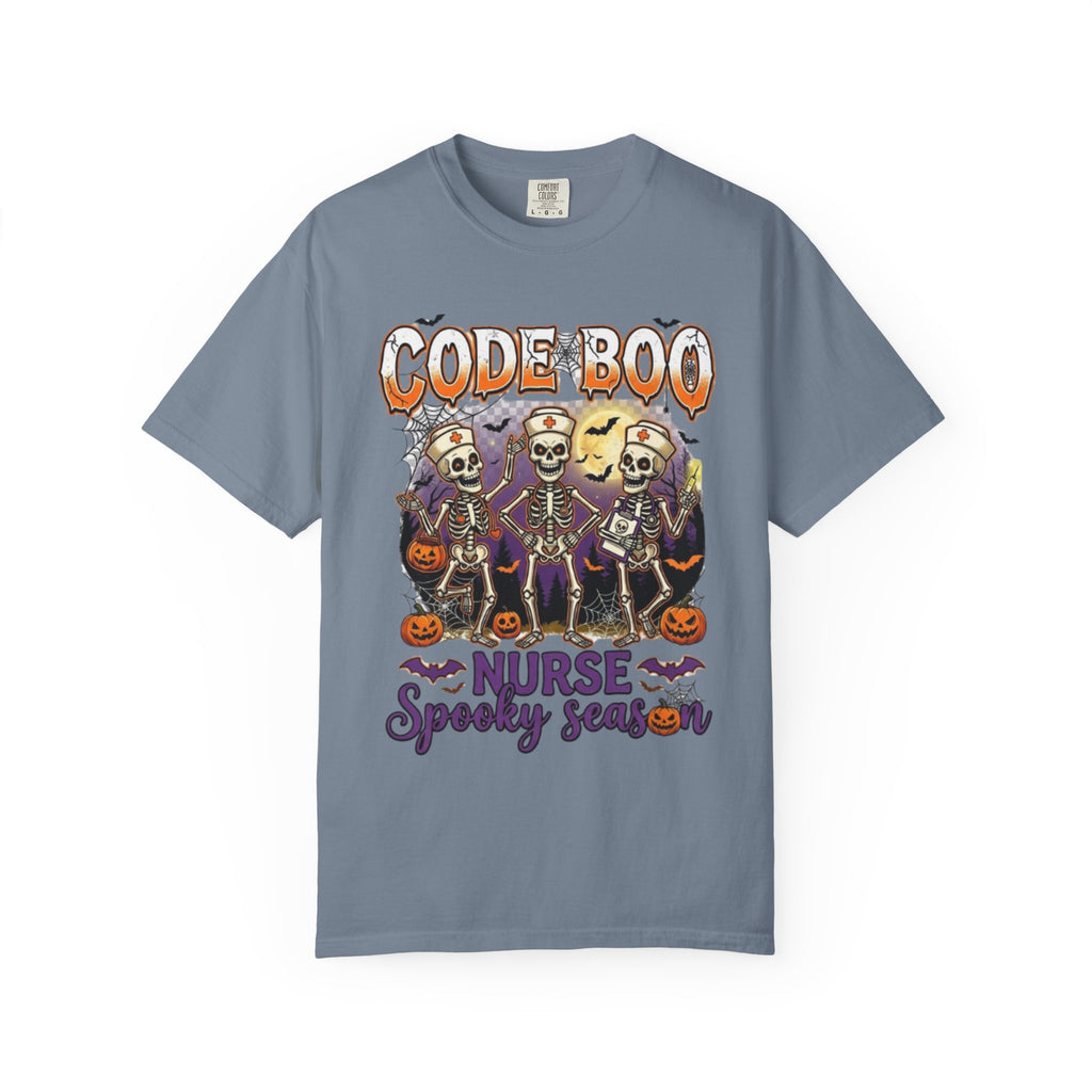 Nurse Code Boo Halloween T‑Shirt Spooky Season Skeletons