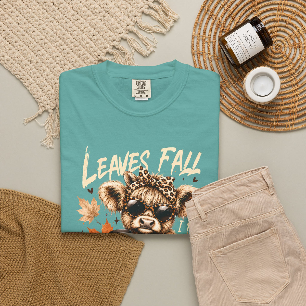 Fall Cow Graphic Tee Shirt Leaves Fall I Dont Cozy Autumn Tee
