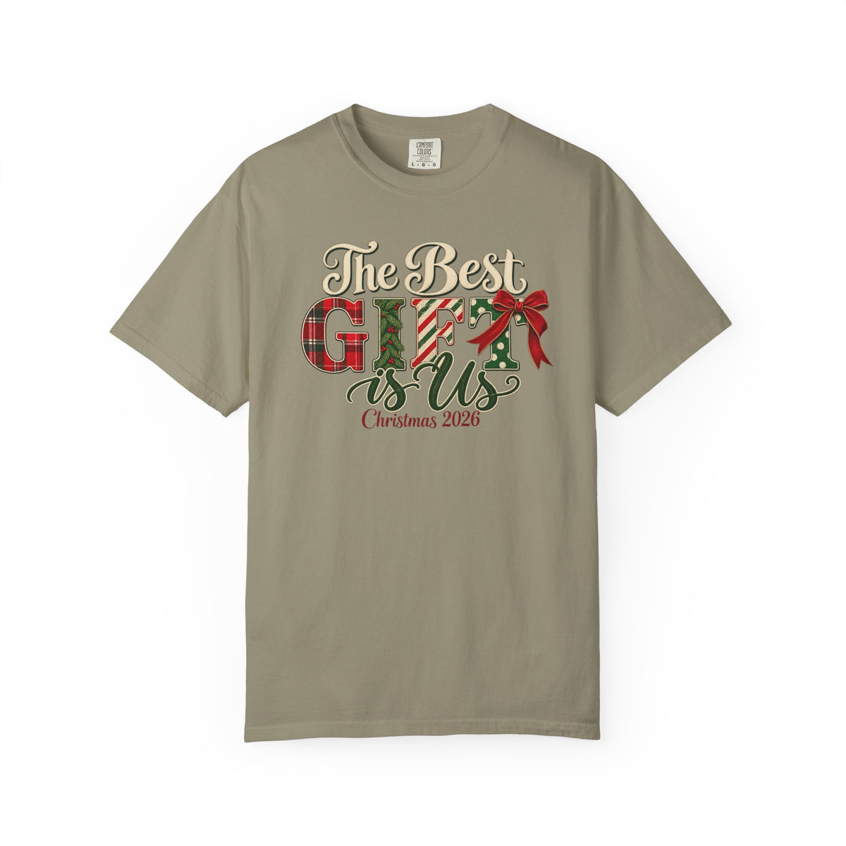 Matching Family Christmas Shirts 2026, The Best Gift Is Us, Vintage Christmas Comfort Colors Tee, Family Holiday Photo Outfits