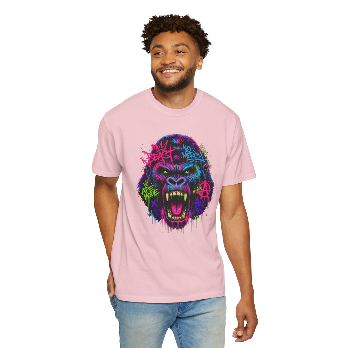Gorilla Graffiti T Shirt Neon Street Art Ape Design