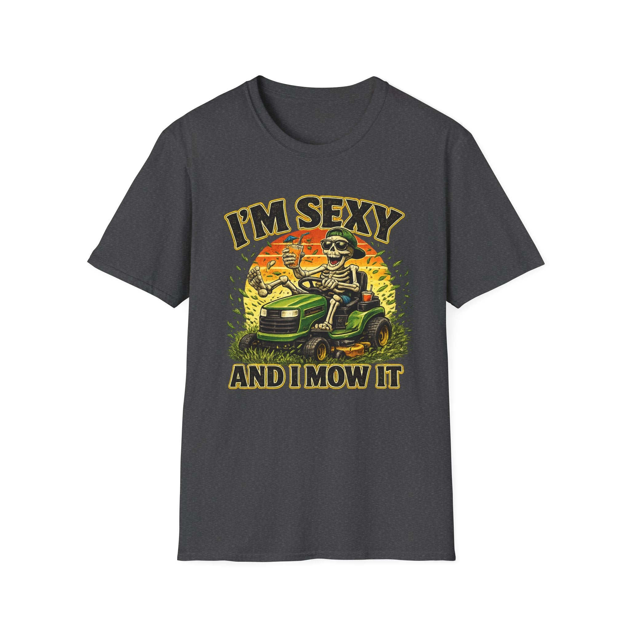 T-Shirt I'm Sexy and I Mow It Funny Skeleton Lawn Mower Tee