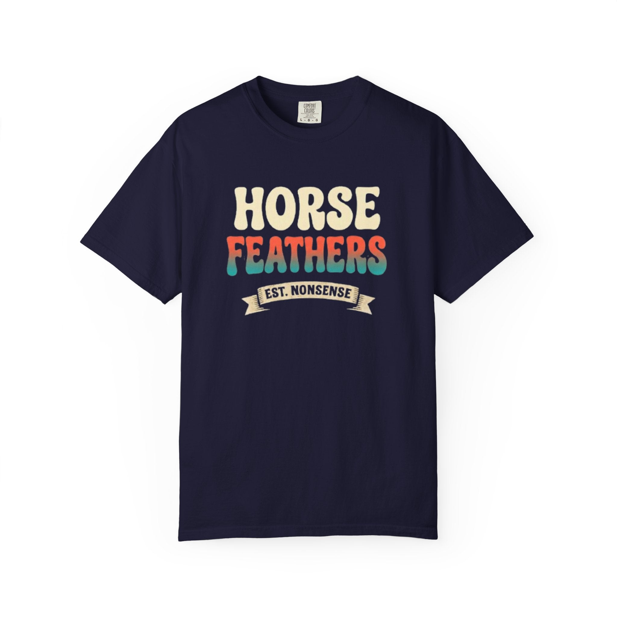 Horse Feathers Graphic T-Shirt Vintage Retro Logo Tee