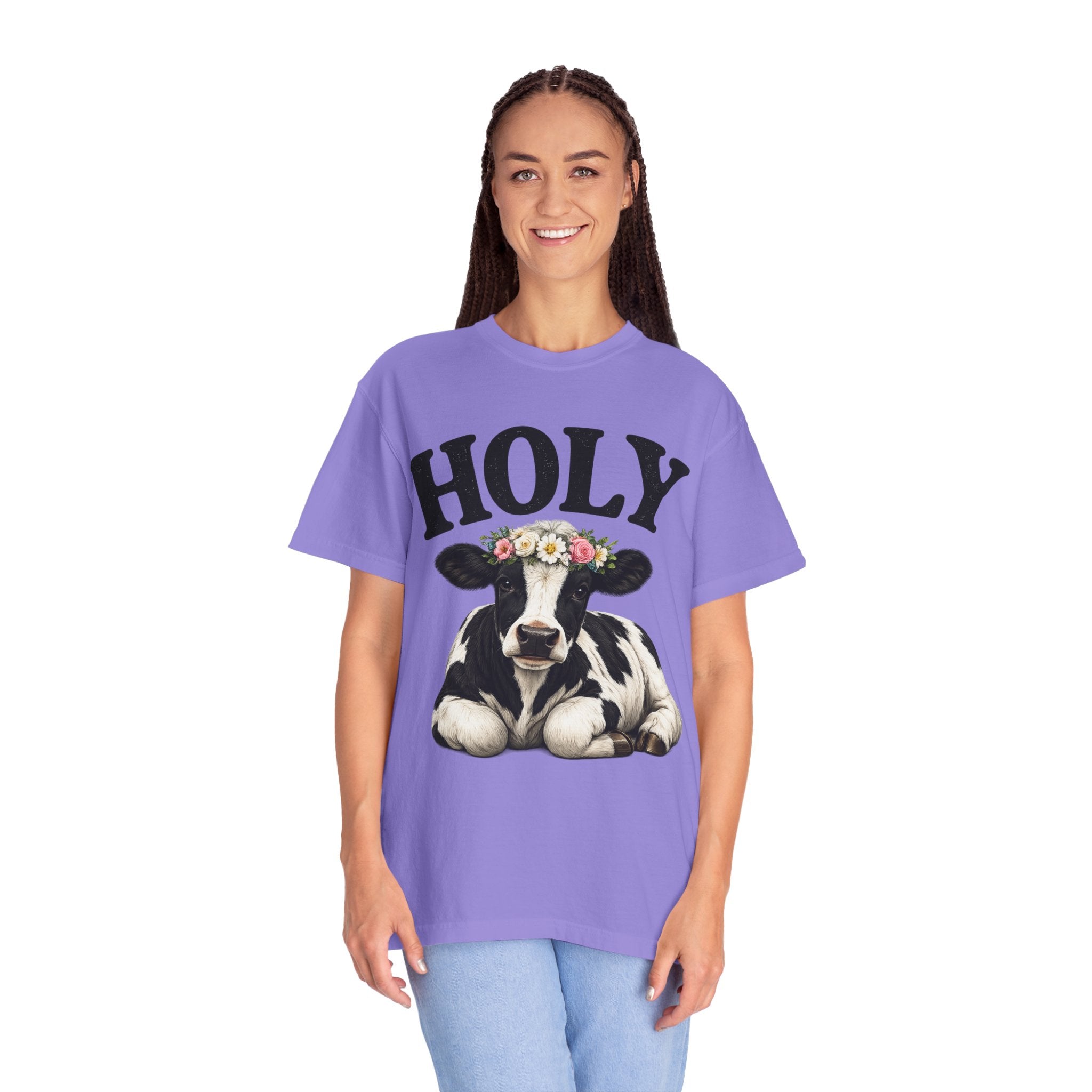 Holy Cow Floral Crown T Shirt