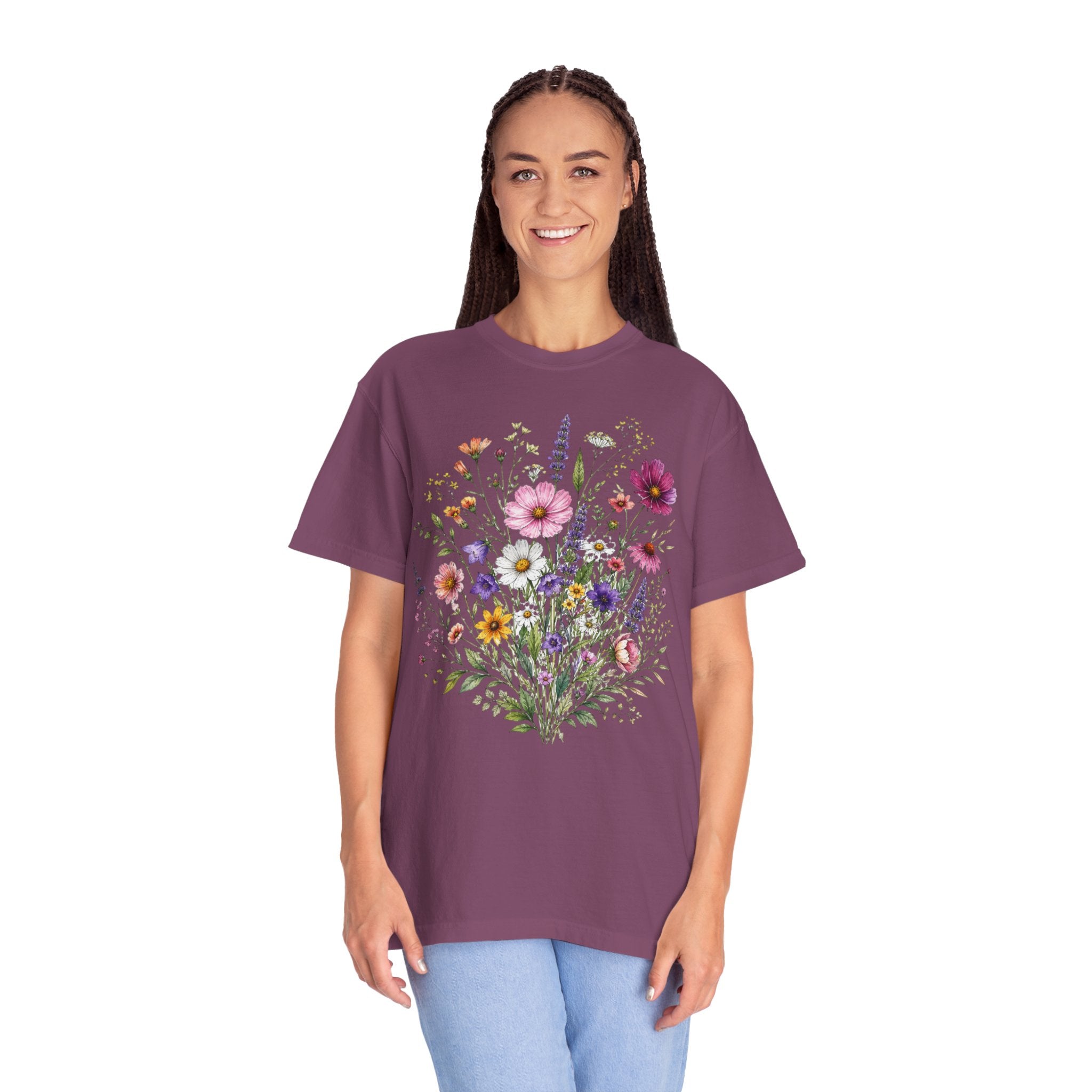 Floral Bouquet T Shirt Wildflower Garden Graphic Tee