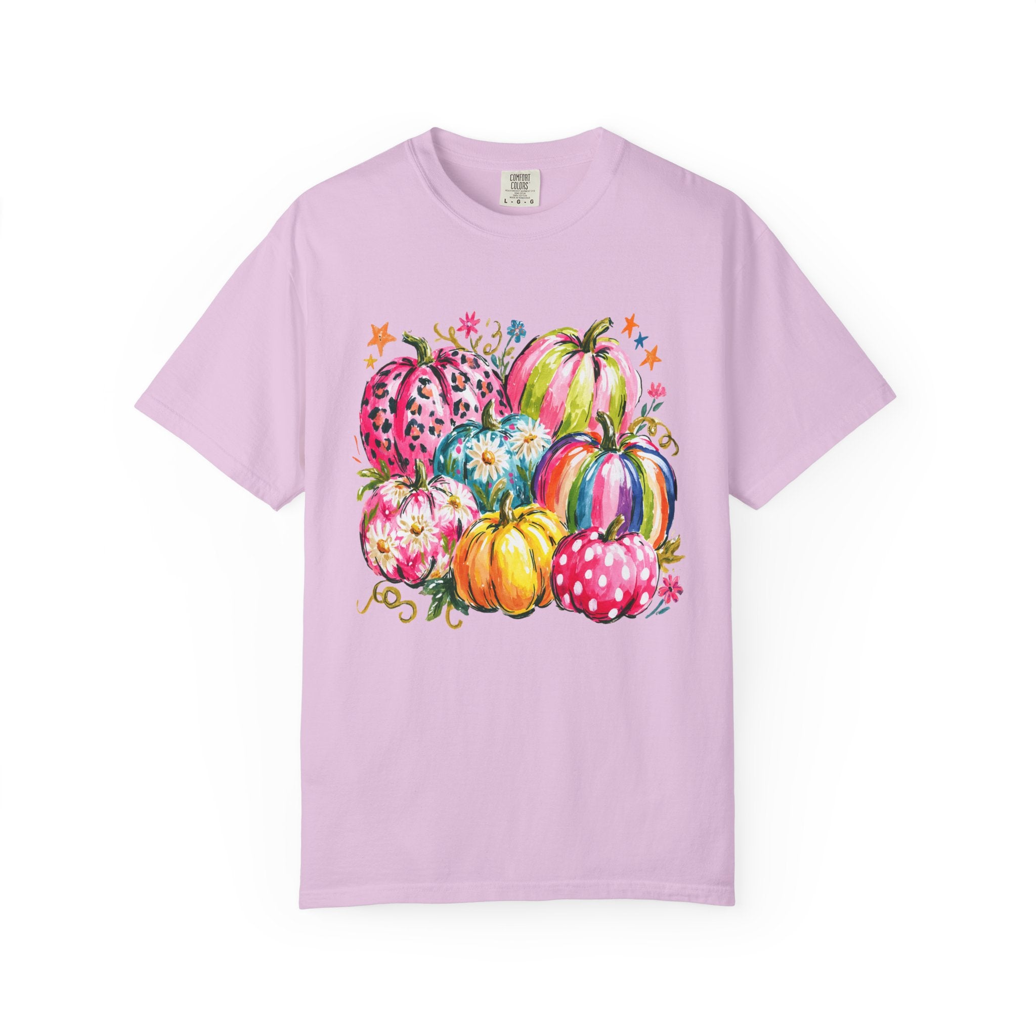 Watercolor Rainbow Pumpkins T Shirt Colorful Fall Harvest Tee