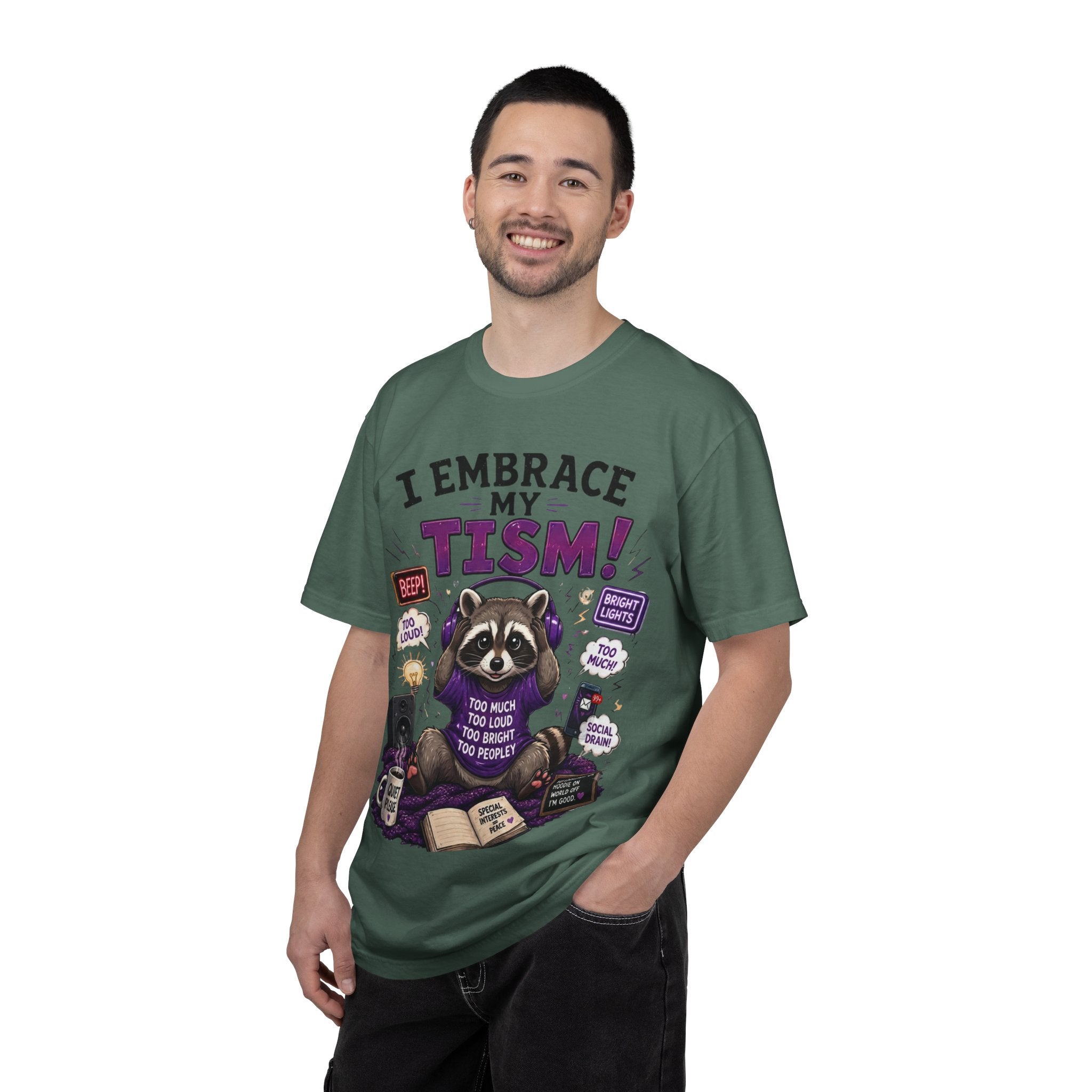 Autism Awareness T-Shirt I Embrace My Tism Raccoon Design