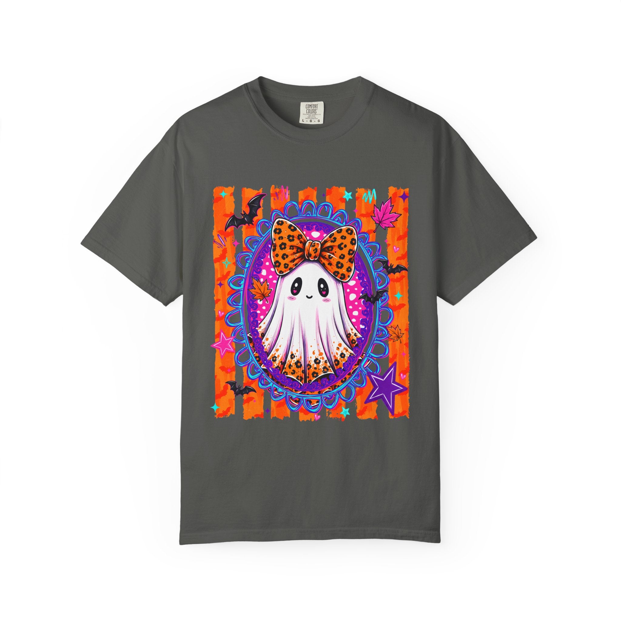 Halloween Ghost Tee Cute Polka Dot Bow Ghost Graphic T Shirt