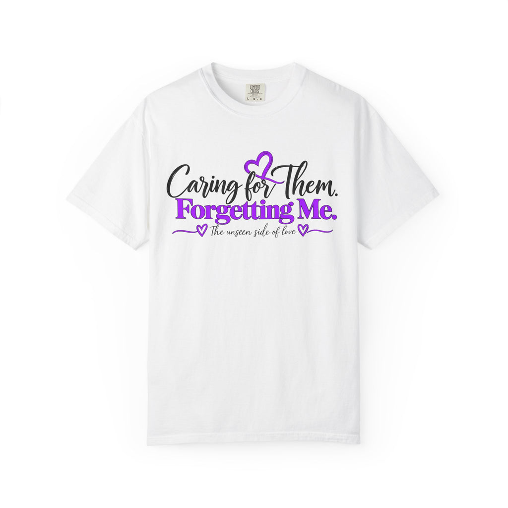 Caring for Them Forgetting Me T shirt | Alzheimer Awareness Purple Ribbon