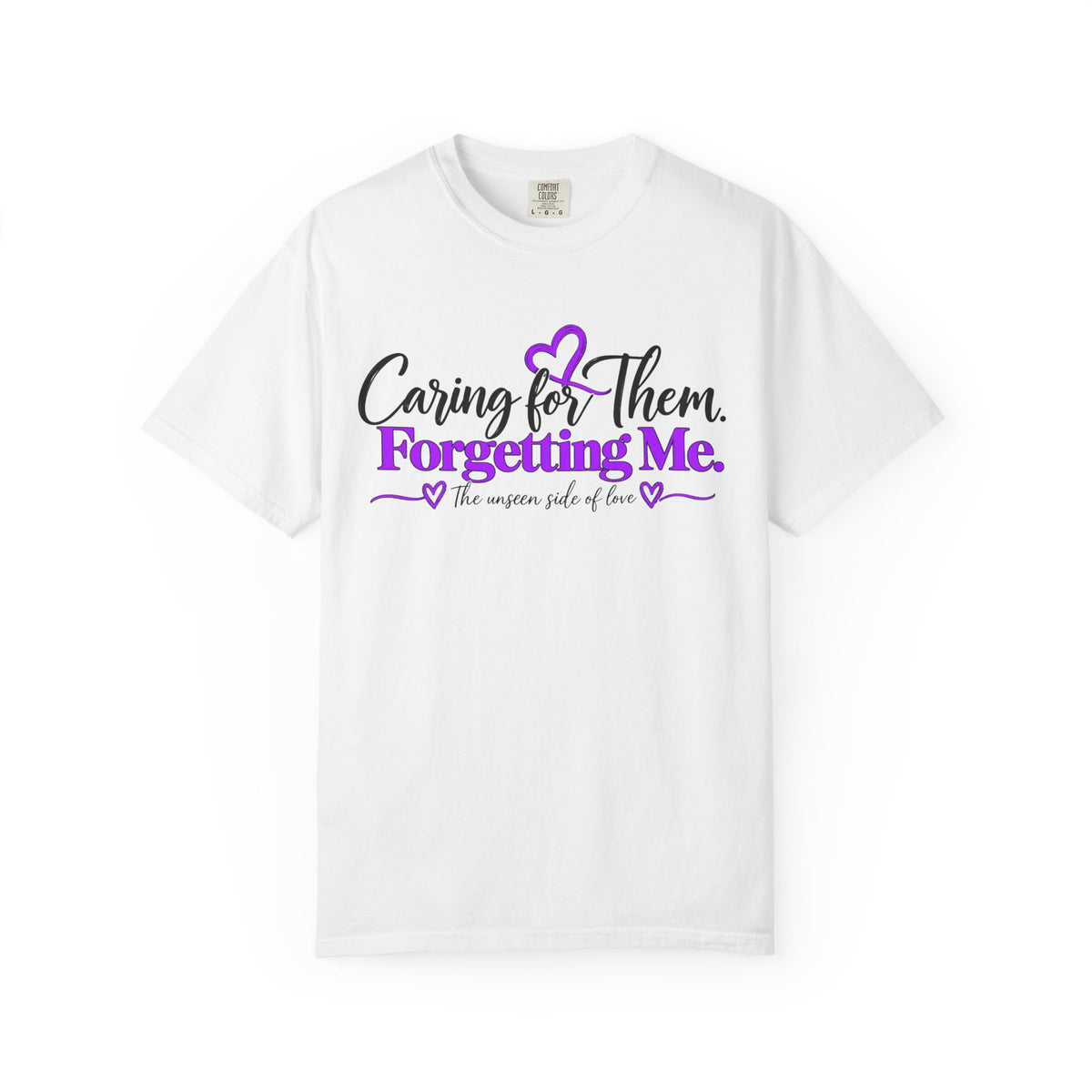 Caring for Them Forgetting Me T shirt | Alzheimer Awareness Purple Ribbon