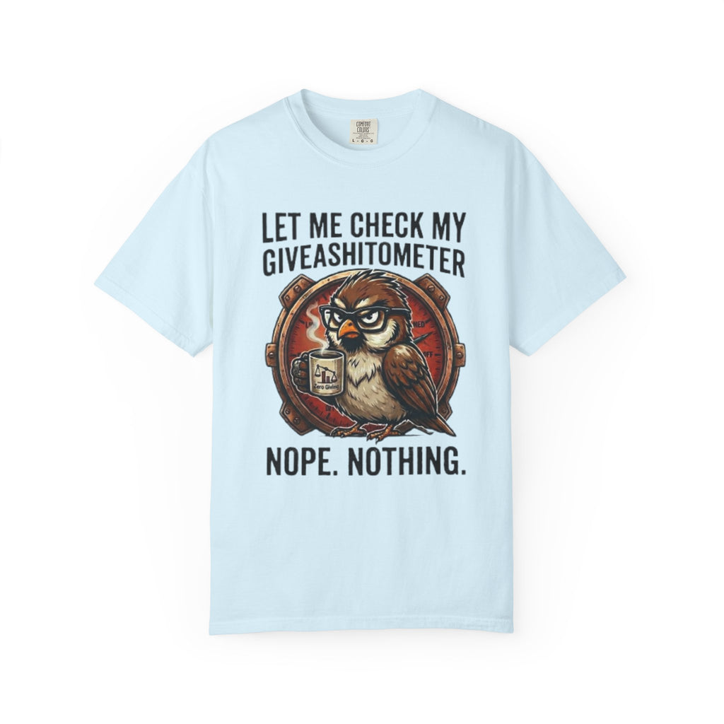 Let Me Check My Giveashitometer TShirt Funny Owl Graphic Tee