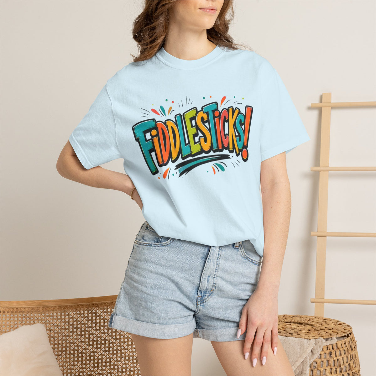 Fiddlesticks Graphic T Shirt Retro Colorful Fun Tee