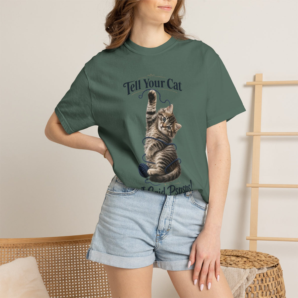 Tell Your Cat I Said Pspsps T Shirt Cute Funny Cat Graphic Tee