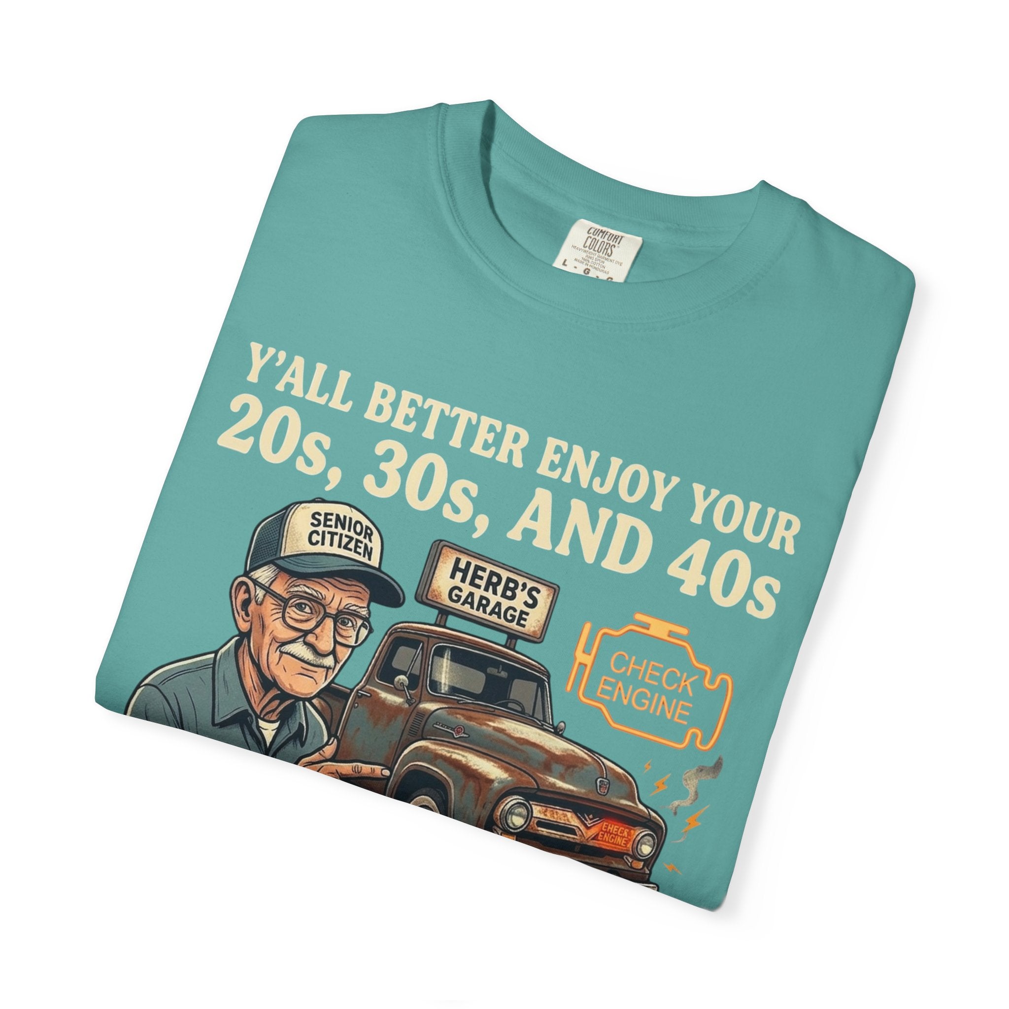 Check Engine Light Tee Shirt Funny Vintage Grandpa Truck Tee
