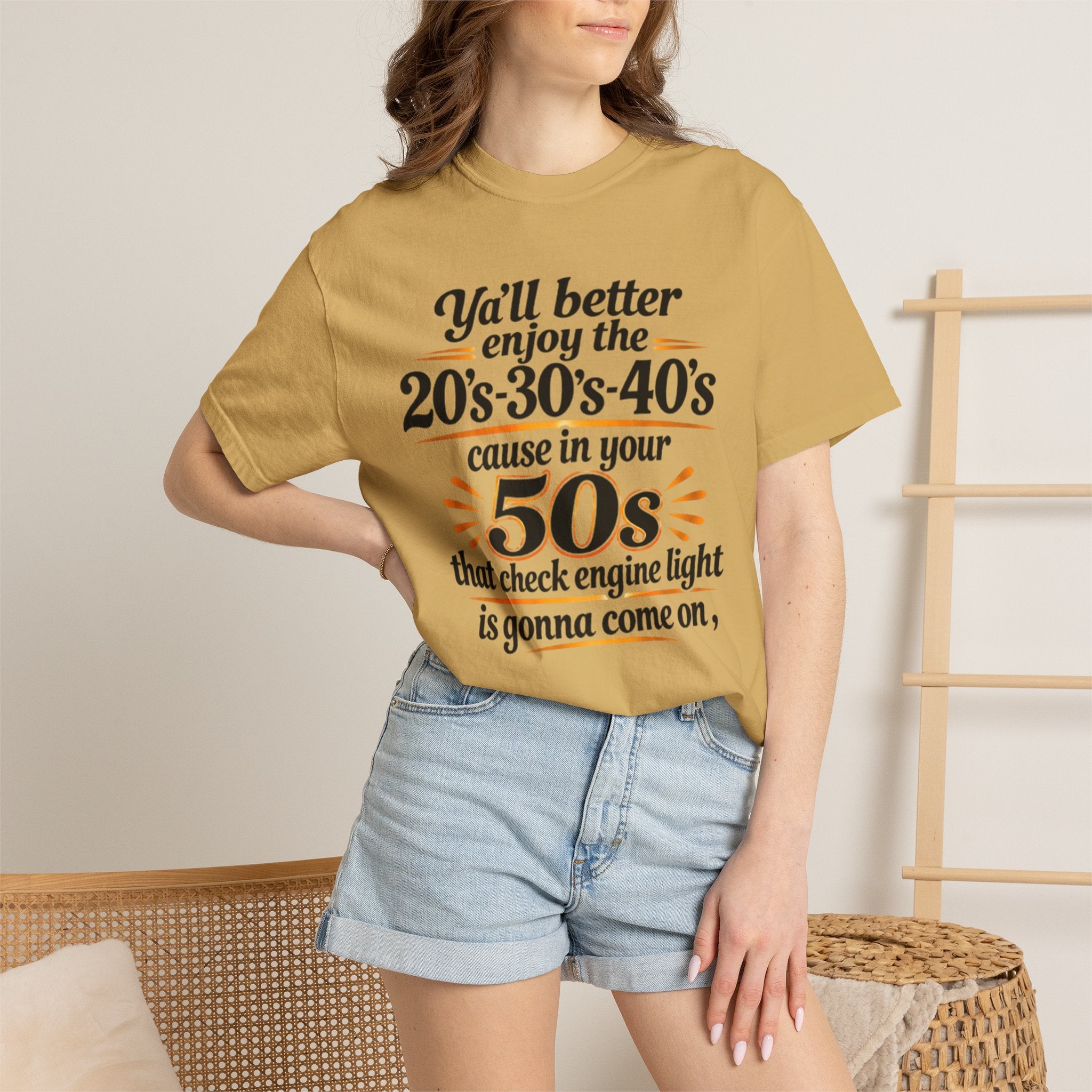 Funny Check Engine Light 50s Retirement T-Shirt