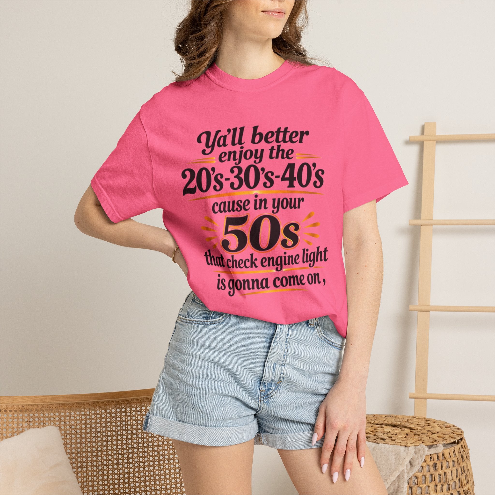 Funny Check Engine Light 50s Retirement T-Shirt