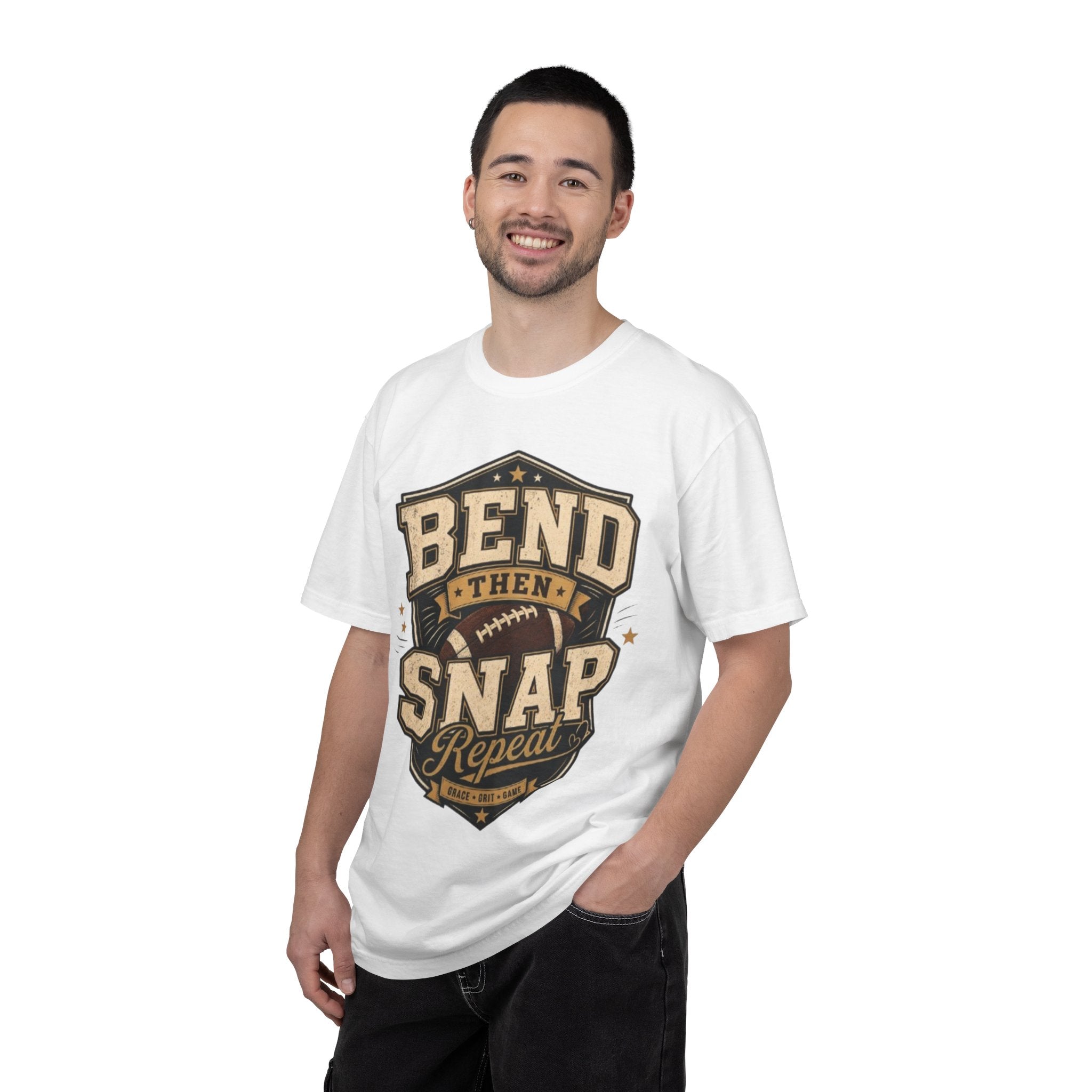 Football Bend Then Snap Repeat Graphic T Shirt Vintage Athletic Tee for Players and Fans