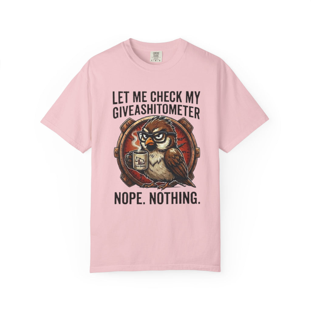 Let Me Check My Giveashitometer TShirt Funny Owl Graphic Tee