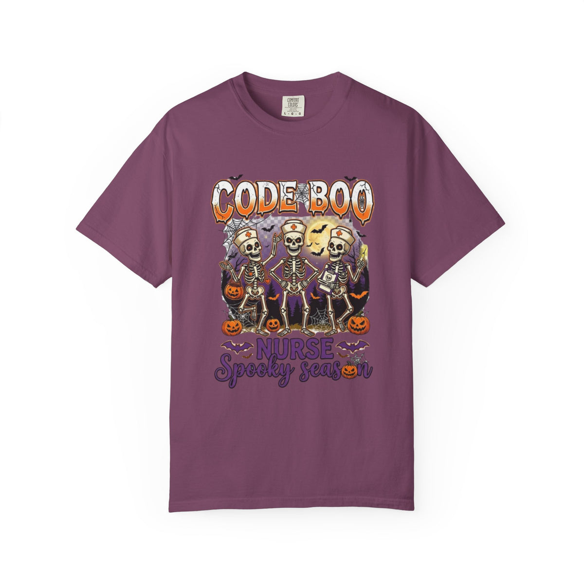 Nurse Code Boo Halloween T‑Shirt Spooky Season Skeletons