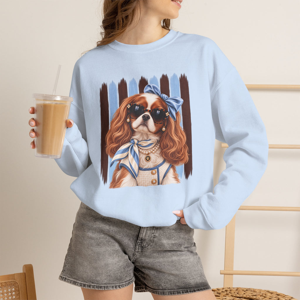 Cavalier King Charles Spaniel Sweatshirt, Cavalier Mom Gift, Unique Dog Lover Sweater, Artsy Boutique Dog Apparel, Original Pet Lover Gift